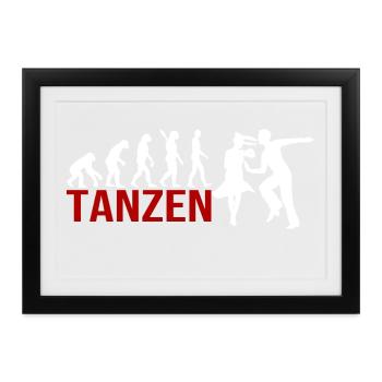Evolution Tanzen - Gerahmtes Poster (37 × 27 cm) - Schwarz - Vorne