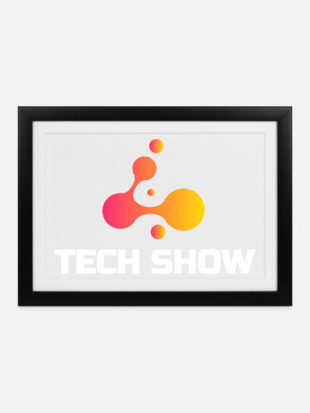 Technikshow Neon Blob Tee - Gerahmtes Poster (37 × 27 cm) - Schwarz