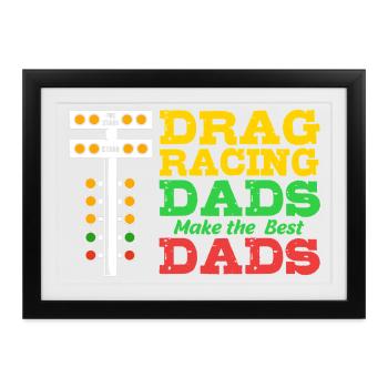 Drag Race Vater Papa Dad - Gerahmtes Poster (37 × 27 cm) - Schwarz - Vorne