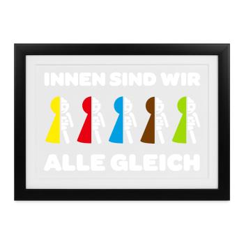toleranz integration politik - Gerahmtes Poster (37 × 27 cm) - Schwarz - Vorne