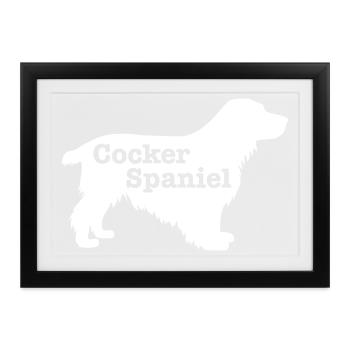 Cocker Spaniel - Gerahmtes Poster (37 × 27 cm) - Schwarz - Vorne
