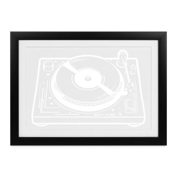 DJ Turntable - Gerahmtes Poster (37 × 27 cm) - Schwarz - Vorne