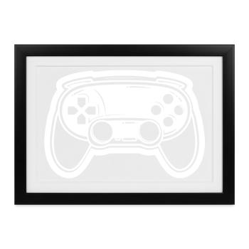 Videospiel Controller Zeichnung - Gerahmtes Poster (37 × 27 cm) - Schwarz - Vorne