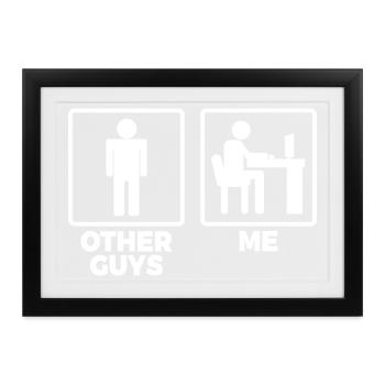 Software Ingenieur Strichfiguren - Gerahmtes Poster (37 × 27 cm) - Schwarz - Vorne