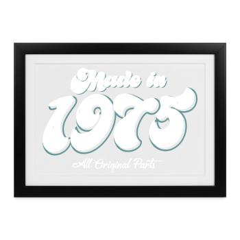 Jahrgang 1973 Retro Typografie Design - Gerahmtes Poster (37 × 27 cm) - Schwarz - Vorne