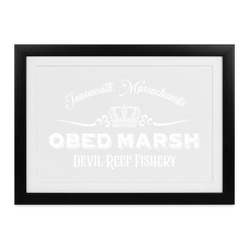 OBED MARSH Fischerei-Logo - Innsmouth - Gerahmtes Poster (37 × 27 cm) - Schwarz - Vorne