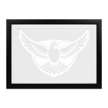 Taube Freiheit Frieden - Gerahmtes Poster (37 × 27 cm) - Schwarz - Vorne