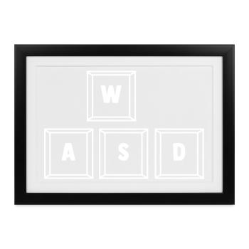 Zocken Computerspieler Zocker Gaming Gamer - Gerahmtes Poster (37 × 27 cm) - Schwarz - Vorne