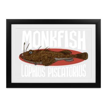Tiefsee Monster - Seeteufel - Gerahmtes Poster (37 × 27 cm) - Schwarz - Vorne