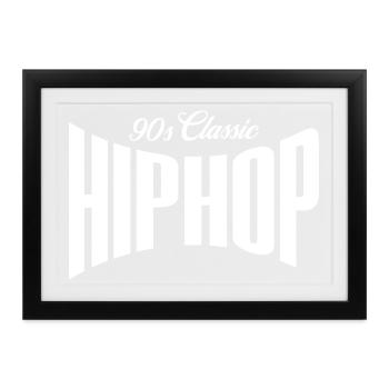 90er-Jahre-Classic-Hip-Hop-Logo - Gerahmtes Poster (37 × 27 cm) - Schwarz - Vorne