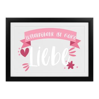 Akrobatik Luftakrobatik Akrobat Sport Geschenk - Gerahmtes Poster (37 × 27 cm) - Schwarz - Vorne