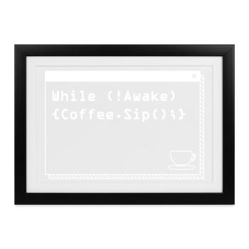Aus Kaffee Code generieren Programmierer - Gerahmtes Poster (37 × 27 cm) - Schwarz - Vorne