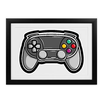 Spiel Controller - Gerahmtes Poster (37 × 27 cm) - Schwarz - Vorne