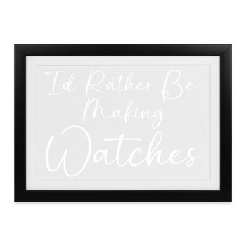 Uhrwerk Uhr - Gerahmtes Poster (37 × 27 cm) - Schwarz - Vorne