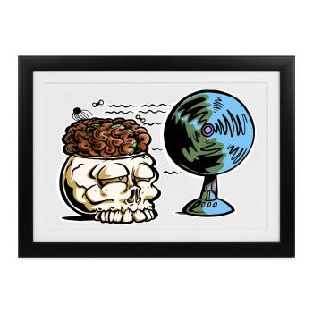 Belüftung von Schädel und Gehirn - Gerahmtes Poster (37 × 27 cm) - Schwarz - Vorne