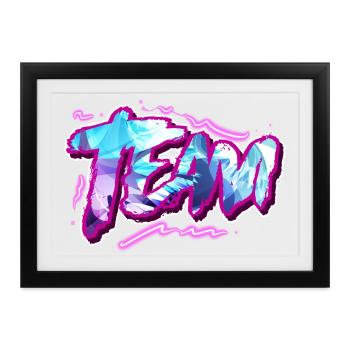 Team - Gerahmtes Poster (37 × 27 cm) - Schwarz - Vorne