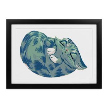 Squishy Azure - Gerahmtes Poster (37 × 27 cm) - Schwarz - Vorne
