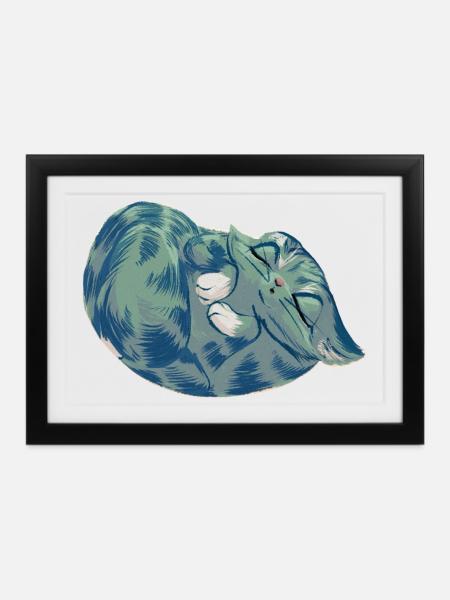 Squishy Azure - Gerahmtes Poster (37 × 27 cm) - Schwarz