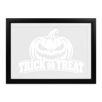 Gruseliger Kürbis Trick or Treat - Gerahmtes Poster (37 × 27 cm) - Schwarz - Vorne