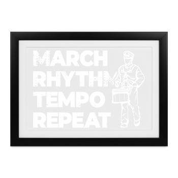 March Rhythm Tempo Repeat - Gerahmtes Poster (37 × 27 cm) - Schwarz - Vorne