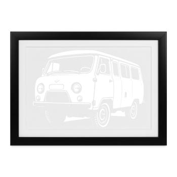 Brotbox auf Rädern - Gerahmtes Poster (37 × 27 cm) - Schwarz - Vorne