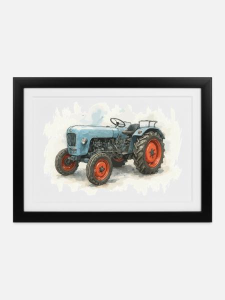 Königstraktor - Gerahmtes Poster (37 × 27 cm) - Schwarz