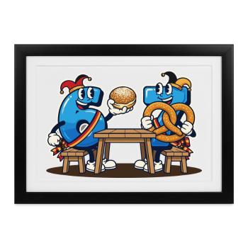 Meme 67 Six Seven 6 7 Italienisches meme - Gerahmtes Poster (37 × 27 cm) - Schwarz - Vorne