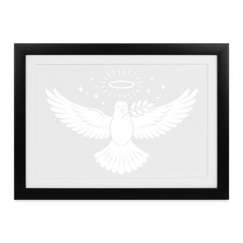Taube Heilig Christlich - Gerahmtes Poster (37 × 27 cm) - Schwarz - Vorne