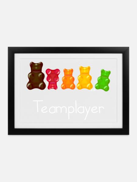 Teamplayer - Gerahmtes Poster (37 × 27 cm) - Schwarz