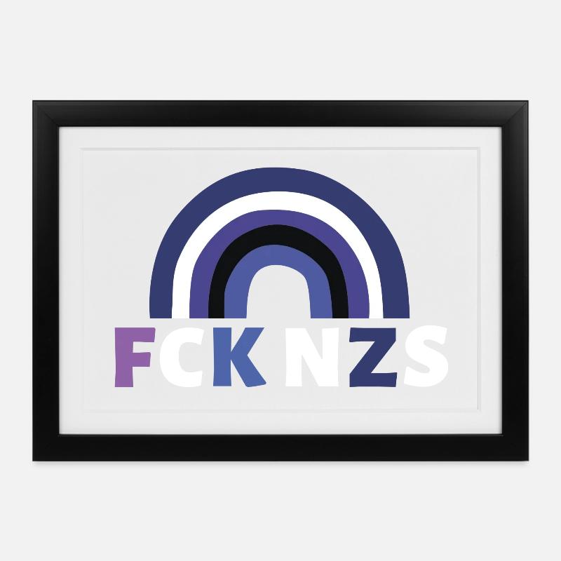 FCK NZS - Affiche encadrée (37 × 27 cm) - noir