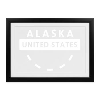Alaska Vintage Abzeichen USA - Gerahmtes Poster (37 × 27 cm) - Schwarz - Vorne