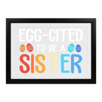 Gender Reveal Ostern Werdende Mutter - Gerahmtes Poster (37 × 27 cm) - Schwarz - Vorne