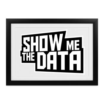 Show Me The Data Lustig Nerd Analyst Sarkastisch - Gerahmtes Poster (37 × 27 cm) - Schwarz - Vorne