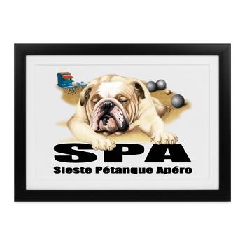 SPA Snooze Aperitif Schalen - Gerahmtes Poster (37 × 27 cm) - Schwarz - Vorne