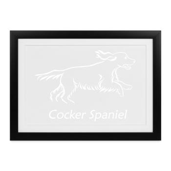Cocker Spaniel - Gerahmtes Poster (37 × 27 cm) - Schwarz - Vorne