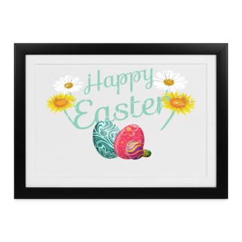 Frohe Ostern - Gerahmtes Poster (37 × 27 cm) - Schwarz - Vorne