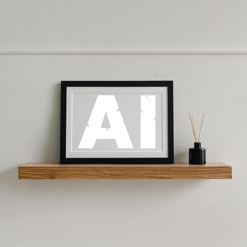 AI Artificial Intelligence Text Grunge Vector Framed poster (37 × 27 cm)