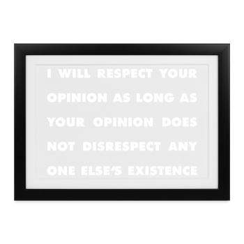 Respekt Statement - Gerahmtes Poster (37 × 27 cm) - Schwarz - Vorne