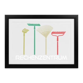 Rechenzentrum lustig für Gärtner und Informatiker - Gerahmtes Poster (37 × 27 cm) - Schwarz - Vorne