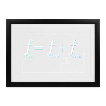 Fibonacci-Folge - Gerahmtes Poster (37 × 27 cm) - Schwarz - Vorne