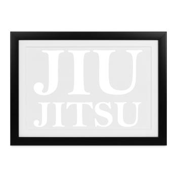 jiu jitsu Kampfsportler Symbol Verein Mannschaft - Gerahmtes Poster (37 × 27 cm) - Schwarz - Vorne