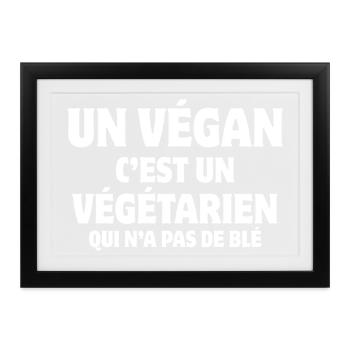 vegan, vegan, vegetarisch, Lebensmittel - Gerahmtes Poster (37 × 27 cm) - Schwarz - Vorne