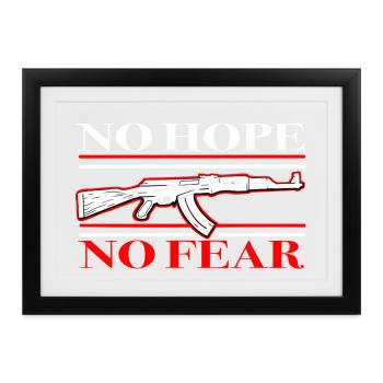 Sicherheit und Mut im militärischen Stil - Gerahmtes Poster (37 × 27 cm) - Schwarz - Vorne