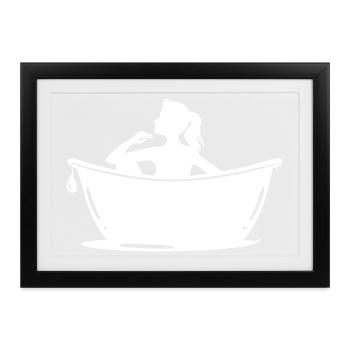 Badewanne Pflege - Gerahmtes Poster (37 × 27 cm) - Schwarz - Vorne