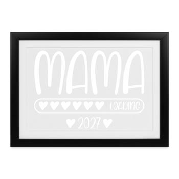 Mama 2027 Loading Werdende Mama 2027 - Gerahmtes Poster (37 × 27 cm) - Schwarz - Vorne