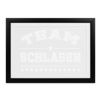 Team Schlager - Schlagermusik - Gerahmtes Poster (37 × 27 cm) - Schwarz - Vorne