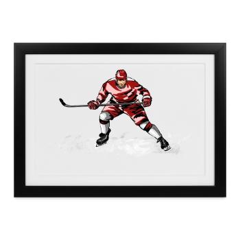 Eishockey - Gerahmtes Poster (37 × 27 cm) - Schwarz - Vorne