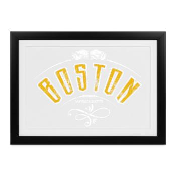 Boston Grunge-Effekt - Gerahmtes Poster (37 × 27 cm) - Schwarz - Vorne