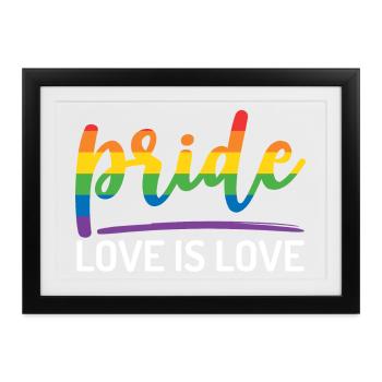 LGBTQ+ Stolz. Liebe ist Liebe. - Gerahmtes Poster (37 × 27 cm) - Schwarz - Vorne