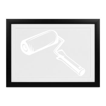 Farbroller Zeichnung - Gerahmtes Poster (37 × 27 cm) - Schwarz - Vorne